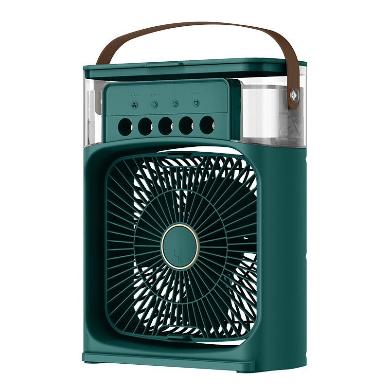 AVIOX portable mini air cooler and rechargeable USB cooling fan in dark green