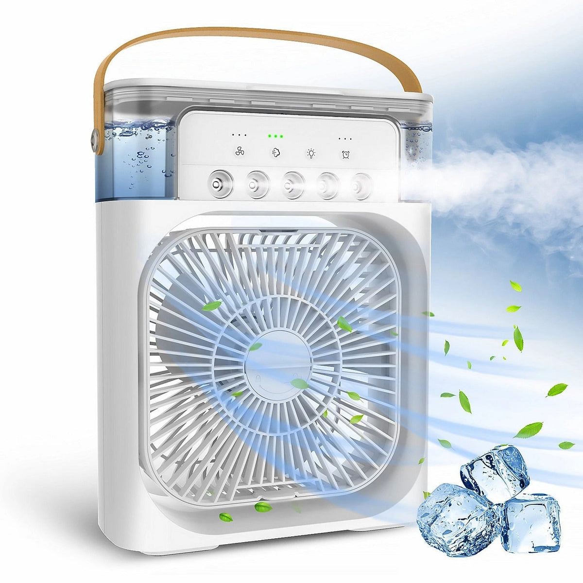 AVIOX portable mini air cooler with USB rechargeable battery and ice cubes for instant cooling