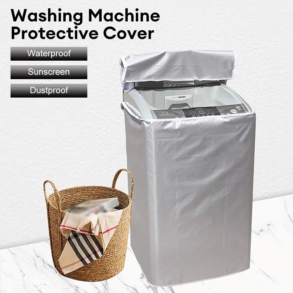 Silver waterproof and dustproof washing machine protective cover by AVIOX.