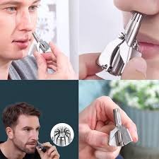 AVIOX Mini Portable Nose Hair Trimmer showing use and design details