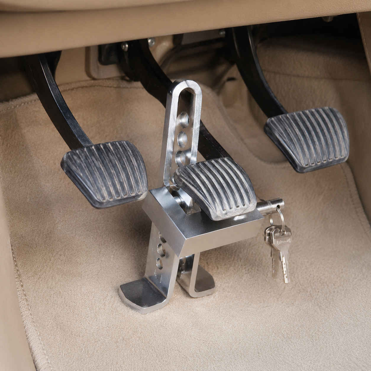 Stainless Steel Anti-Theft Brake & Clutch Pedal Lock for Cars