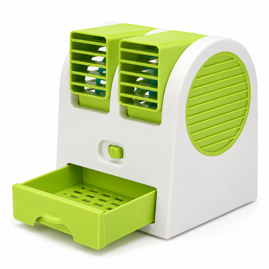 Portable Mini AC Air Cooler with Dual Blower & Ice Tray