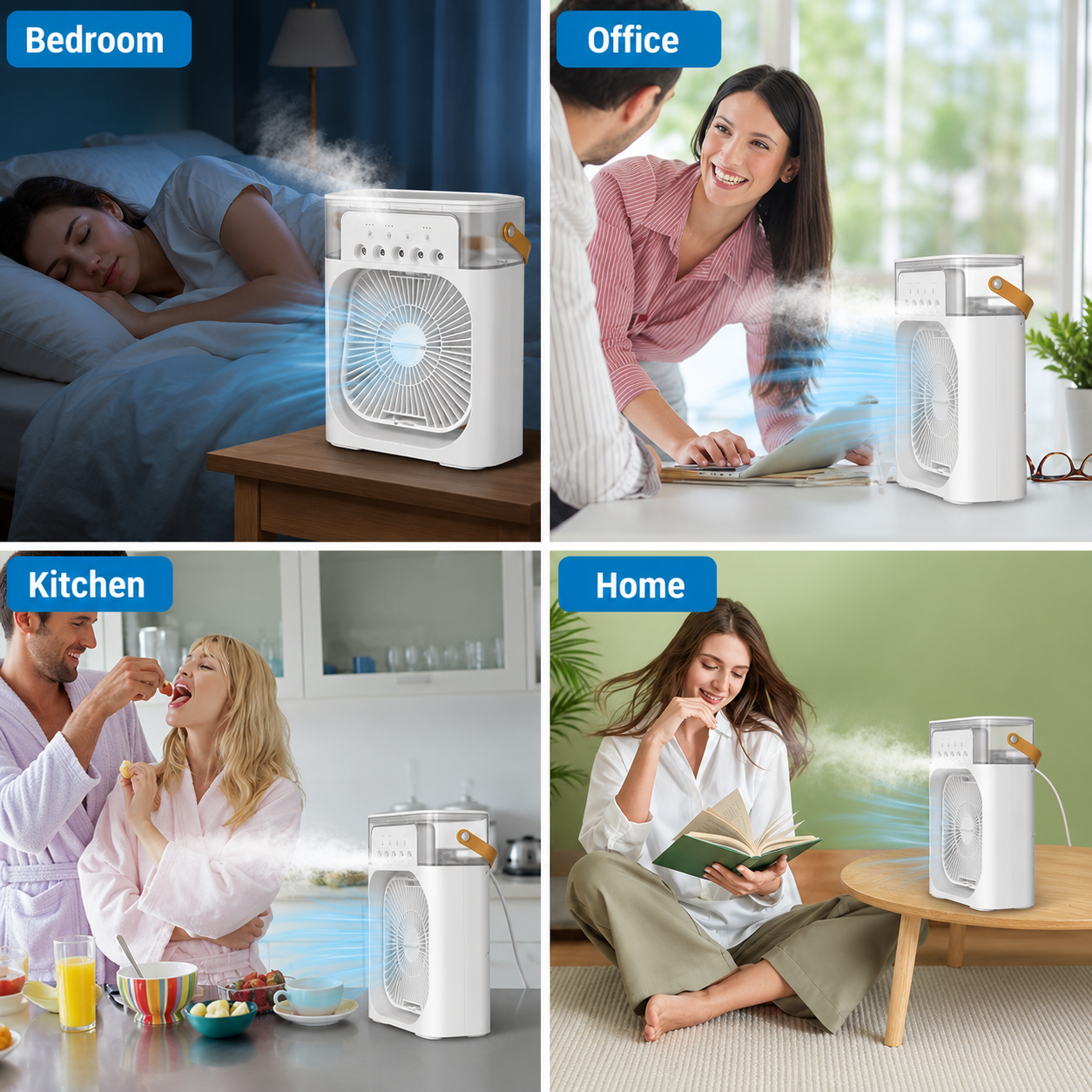 Next Nova 10-Inch Portable Air Cooler Fan with Humidifier & 7-Color LED