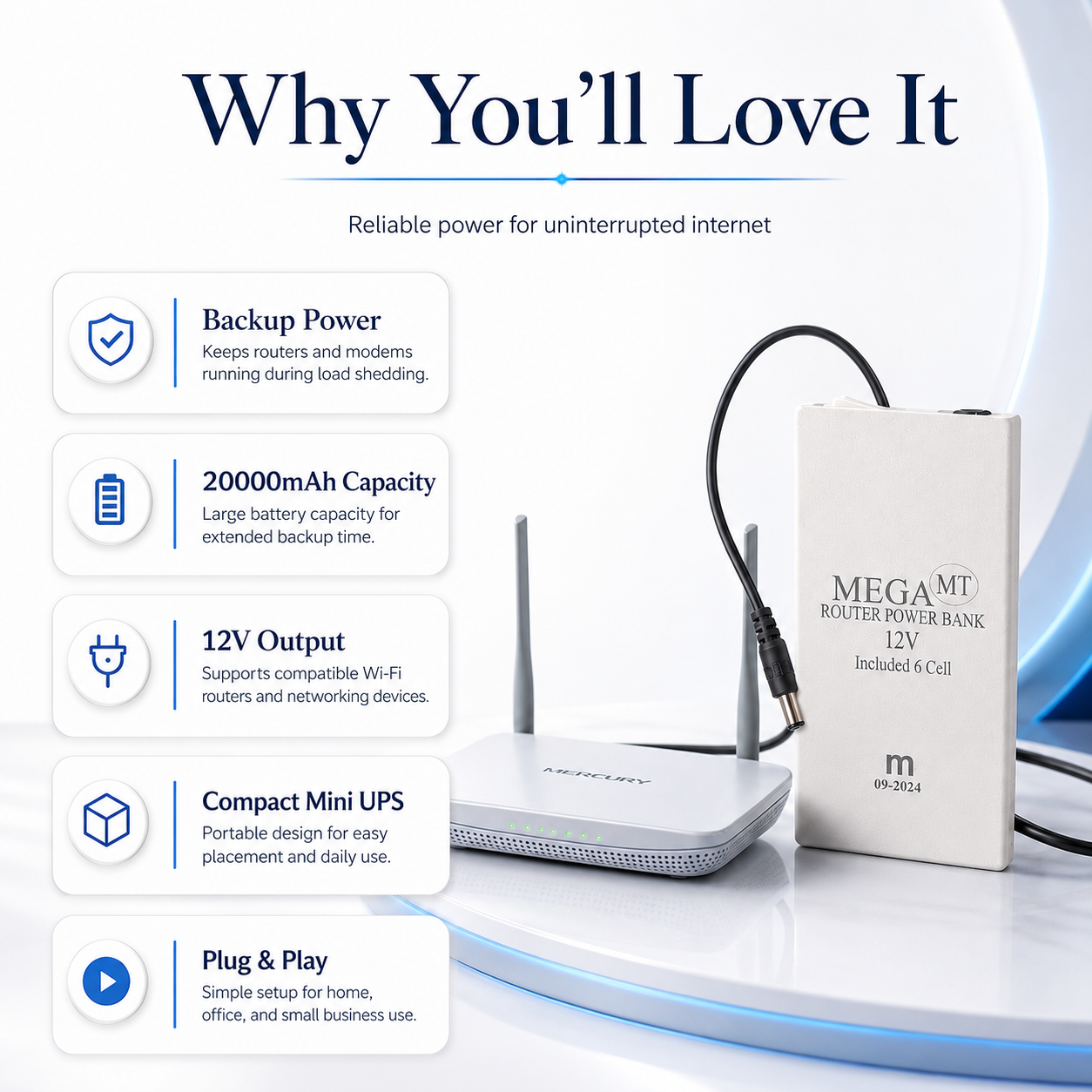 Xiaomi Mi 20000mAh 12V Router Power Bank – Mini UPS Backup