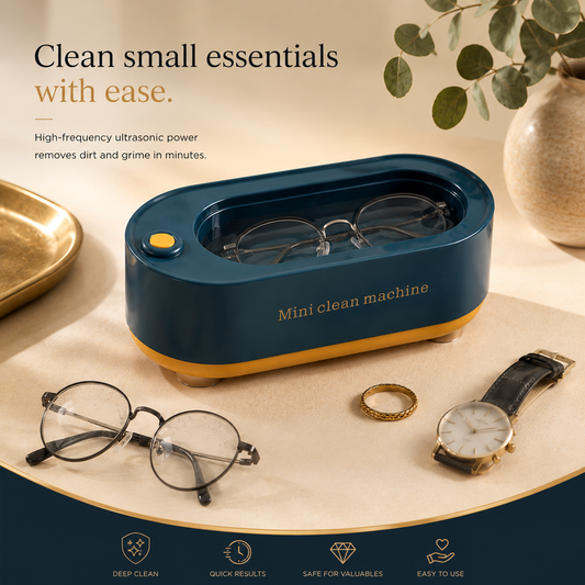 Portable Ultrasonic Cleaner Machine for Jewelry, Glasses & Watches