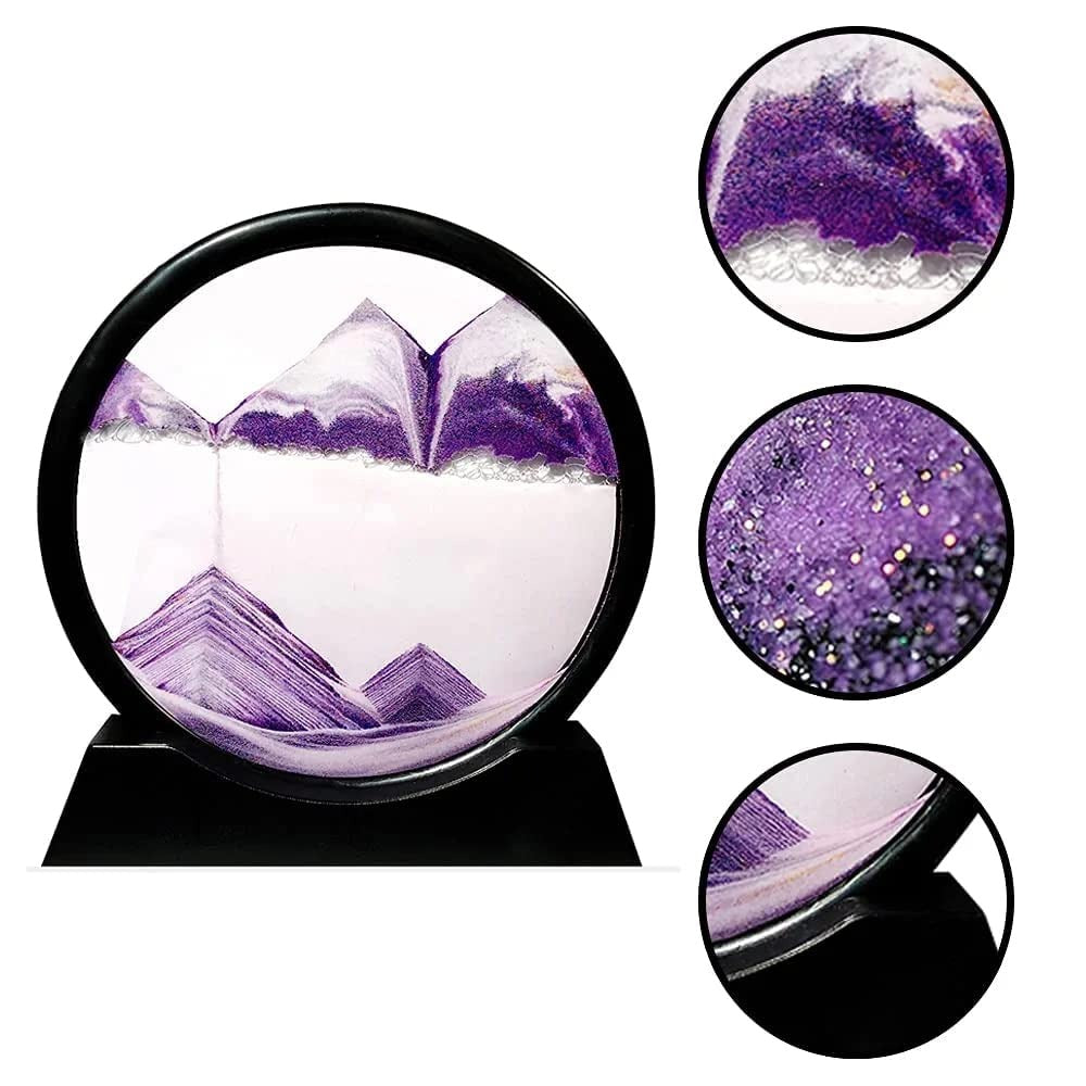 AVIOX 3D moving sandscape painting with purple mountain desert art decor