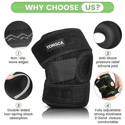 Adjustable Knee Support Brace | Compression Knee Cap for Sports, Fitness & Daily Activities