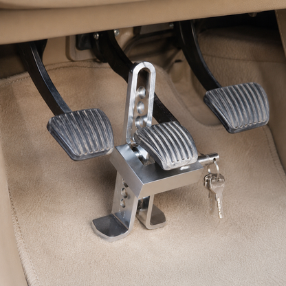 Stainless Steel Anti-Theft Brake & Clutch Pedal Lock for Cars