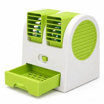 Portable Mini AC Air Cooler with Dual Blower & Ice Tray
