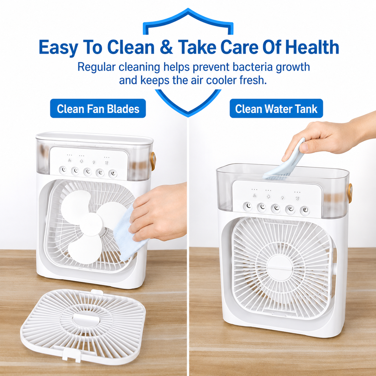 Next Nova 10-Inch Portable Air Cooler Fan with Humidifier & 7-Color LED
