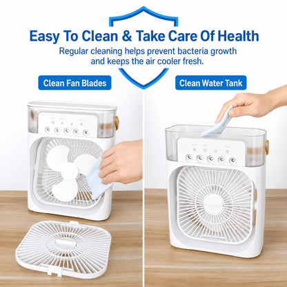 Next Nova 10-Inch Portable Air Cooler Fan with Humidifier & 7-Color LED