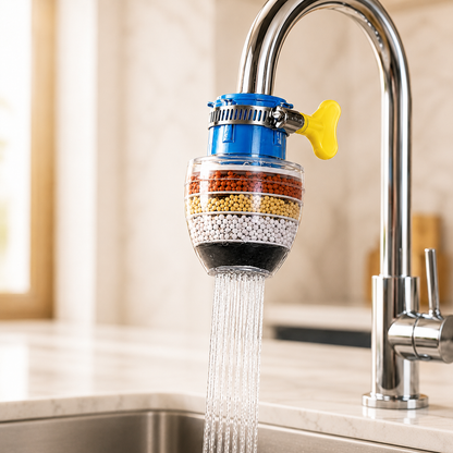 6-Layer Filter Faucet Shower Head – Anti-Splash Water-Saving Tap Purifier