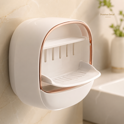 Wall-Mounted Punch-Free Draining Soap Holder – Luxury Soap Box