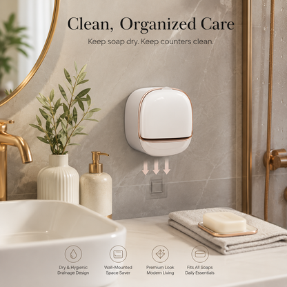 Wall-Mounted Punch-Free Draining Soap Holder – Luxury Soap Box