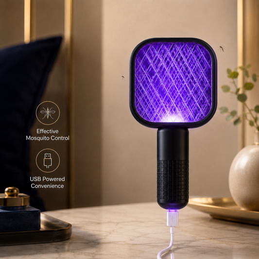 Electric USB Mosquito Killer Racquet Lamp – Wireless Insect Catcher