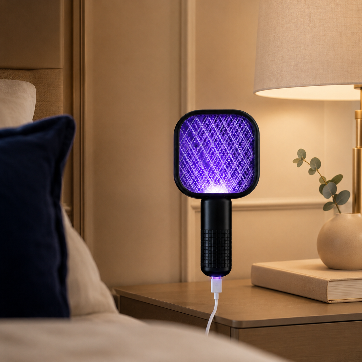 Electric USB Mosquito Killer Racquet Lamp – Wireless Insect Catcher