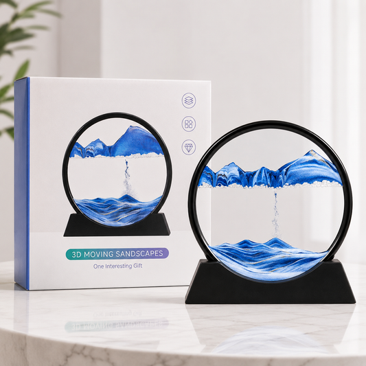 3D Moving Sand Art Lamp – Dynamic Hourglass Desk Decoration