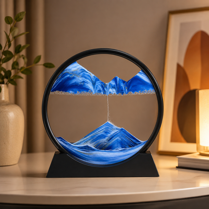 3D Moving Sand Art Lamp – Dynamic Hourglass Desk Decoration