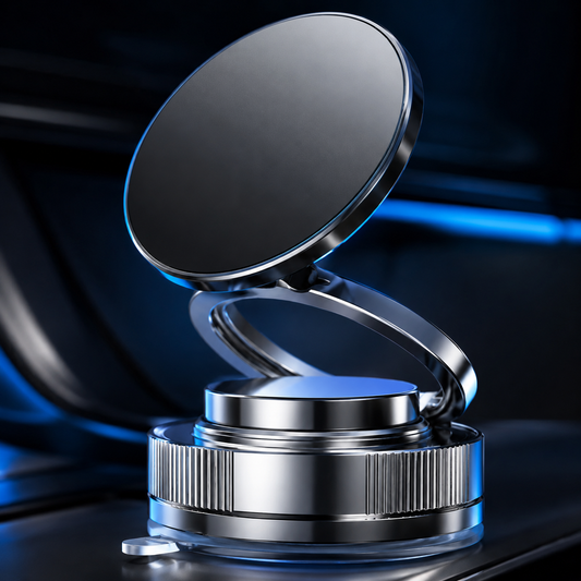 360° Folding Magnetic Phone Holder with Vacuum Suction Car Mount