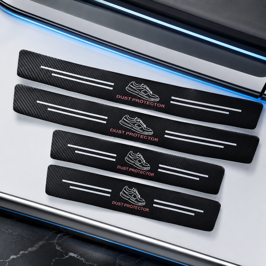 Set of 4 Carbon Fiber Car Door Sill Protector Stickers – Scratch-Resistant