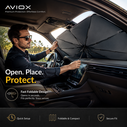Premium Car Windshield Sun Shade Umbrella – Foldable UV Protection Car Front Window Cover