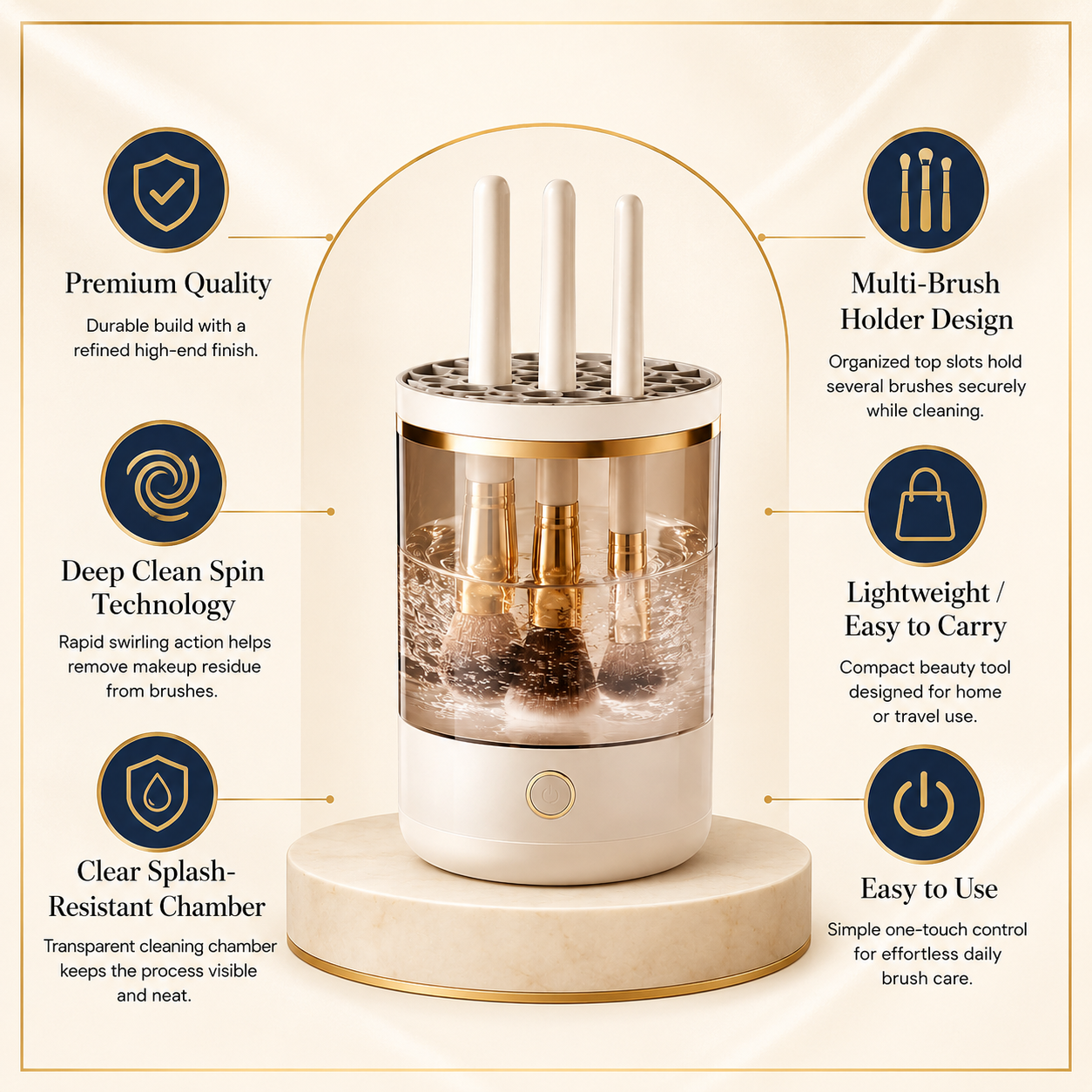 3-in-1 Electric Makeup Brush Cleaner & Automatic Brush Cleaning Machine