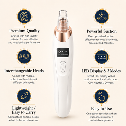 Digital Blackhead Remover Vacuum – Electric Pore Cleaner Facial Tool