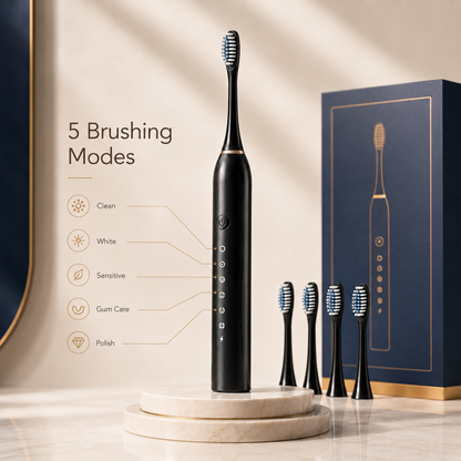 Rechargeable Sonic Electric Toothbrush with Soft Bristles