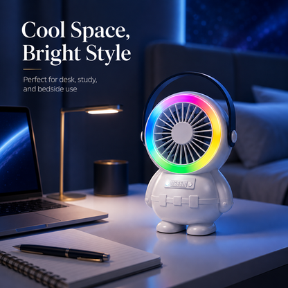 Astro Series Astronaut Mini Desktop Fan with RGB Night Light