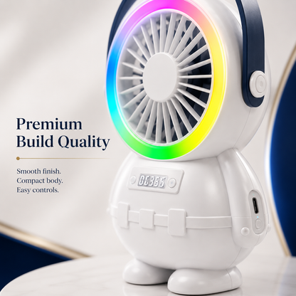 Astro Series Astronaut Mini Desktop Fan with RGB Night Light