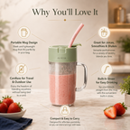 Portable Mini Juicer Blender with Built-In Straw – Smoothie Maker for Travel & Home