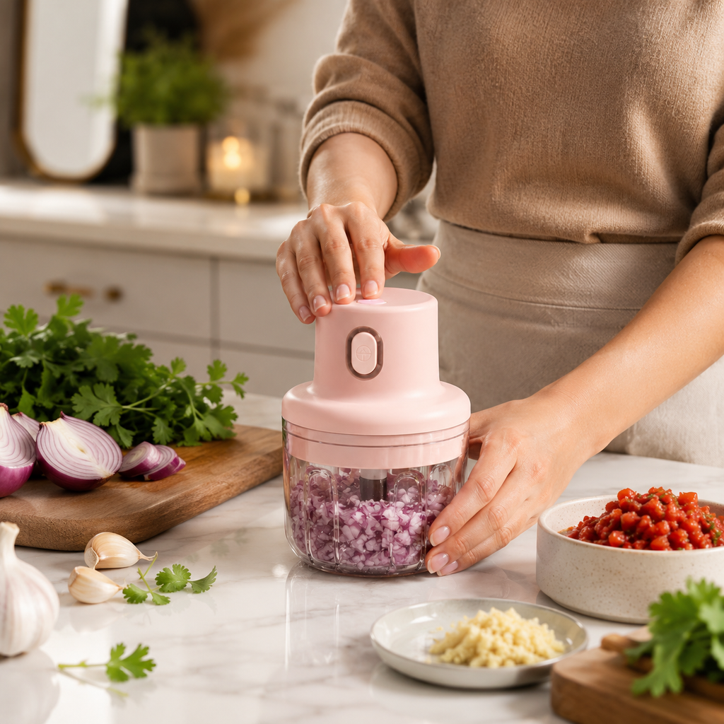 Intelligent Electric Garlic Chopper – Mini Food Processor & Spice Grinder