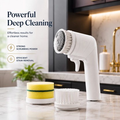 Electric Cleaning Brush with 360° Rotating Scrubber & 3 Cleaning Heads