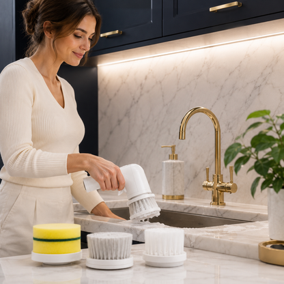 Electric Cleaning Brush with 360° Rotating Scrubber & 3 Cleaning Heads