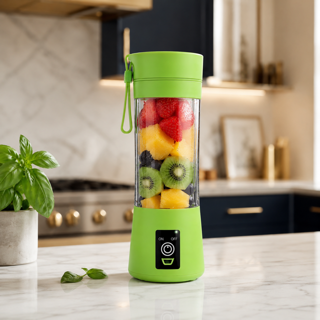 Portable 6-Blade Mini Juicer Blender – 380ml Rechargeable Juicing Cup