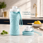 600ml Silicone Foldable Water Bottle – Portable Collapsible Travel Bottle