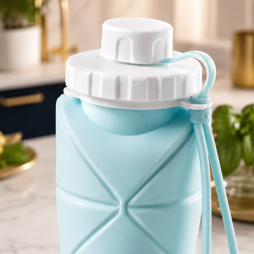 600ml Silicone Foldable Water Bottle – Portable Collapsible Travel Bottle