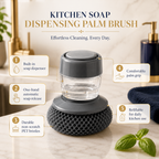 Soap Dispensing Palm Brush – Non-Scratch Dish Scrubber with PET Bristles