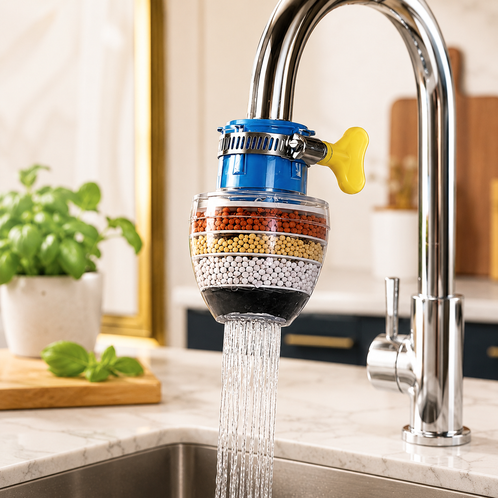 6-Layer Filter Faucet Shower Head – Anti-Splash Water-Saving Tap Purifier