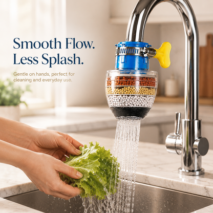 6-Layer Filter Faucet Shower Head – Anti-Splash Water-Saving Tap Purifier