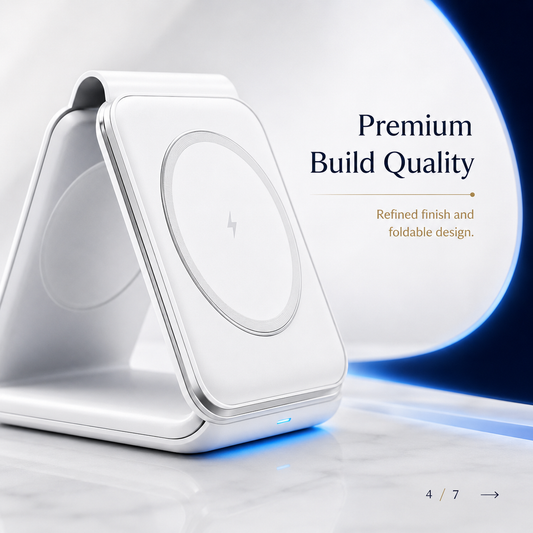 3-in-1 Magnetic Foldable Wireless Charging Station – 15W Fast Charger