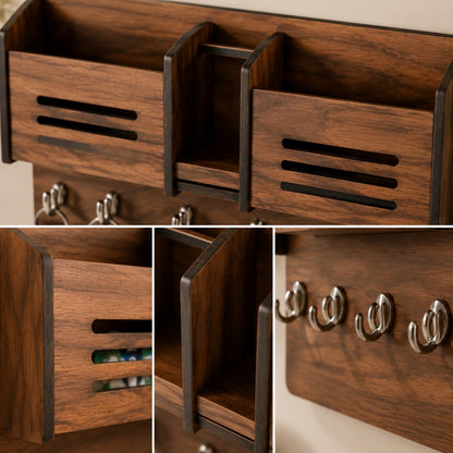 Multipurpose Wooden Key Holder – Decorative Wall Key Hanger