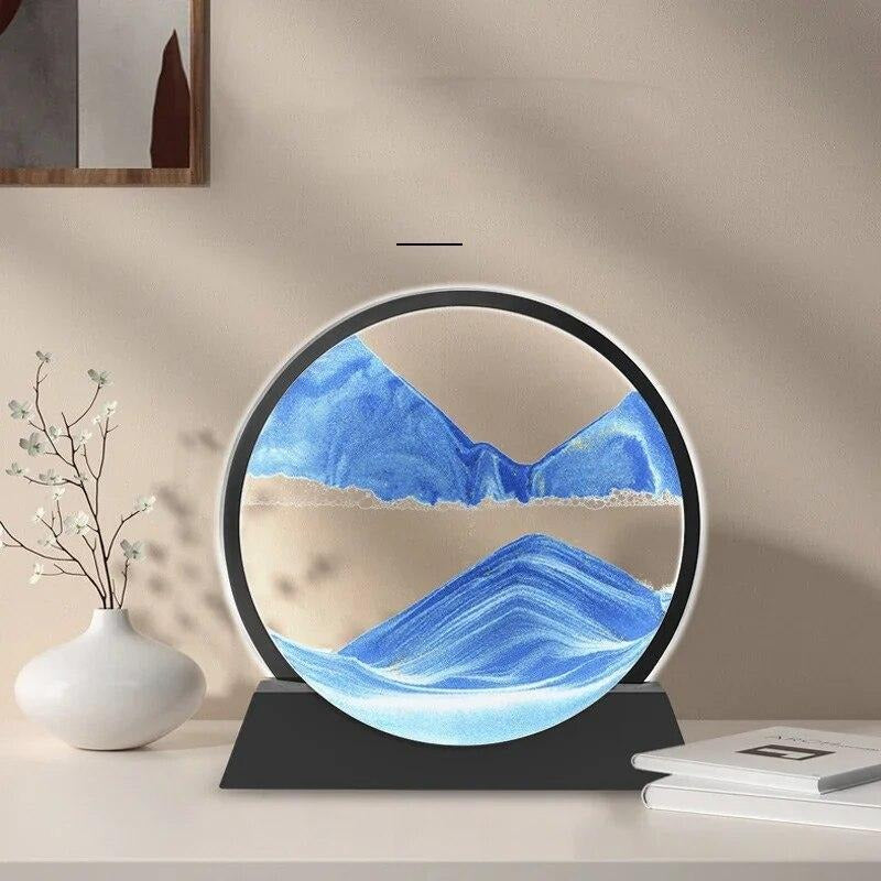 AVIOX 3D moving sandscape painting with blue mountain landscape decor
