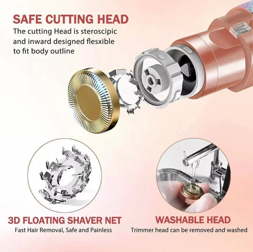AVIOX precision eyebrow trimmer with 3D floating shaver net and washable cutting head.